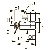 0496 2/2-ходовой шаровой кран с квадратным штоком, наружная/внутренняя резьба BSPP