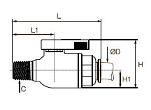 4021 2/2-ходовой продольный шаровой кран, наружная резьба NPTF Дюйм. 