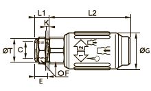 9416E Соединительная муфта, монтируемая на перегородке, внутренняя резьба BSPP