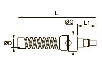 9080A Прямоточный ниппель с вставным соединением LF 3000® и защищающей корпус спиральной пружиной